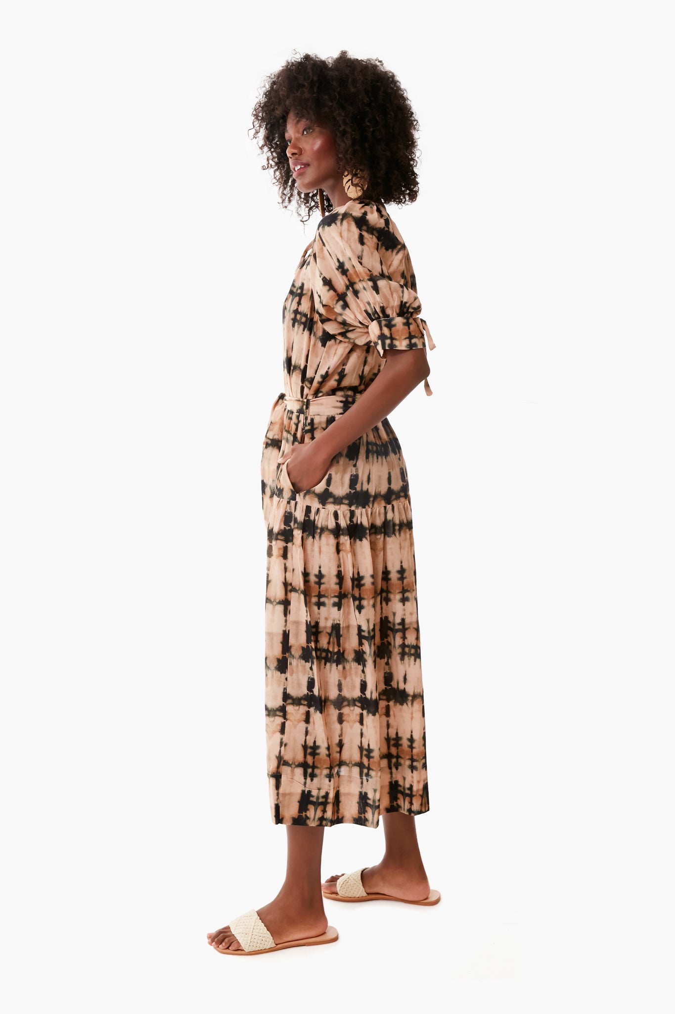 Desert Palm Tie Dye Printed Selena Coverup