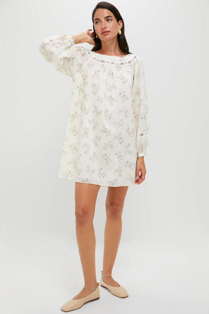 Blue Blooms Elodie Longsleeve Mini Dress