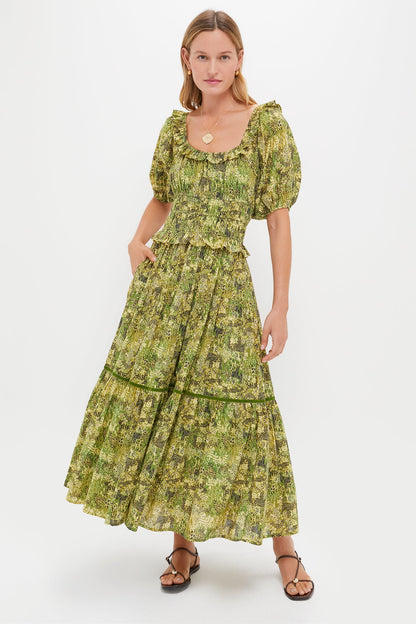 Green Tiger Percy Midi Dress