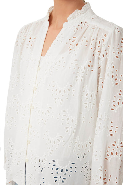 White Eyelet Quincy Blouse
