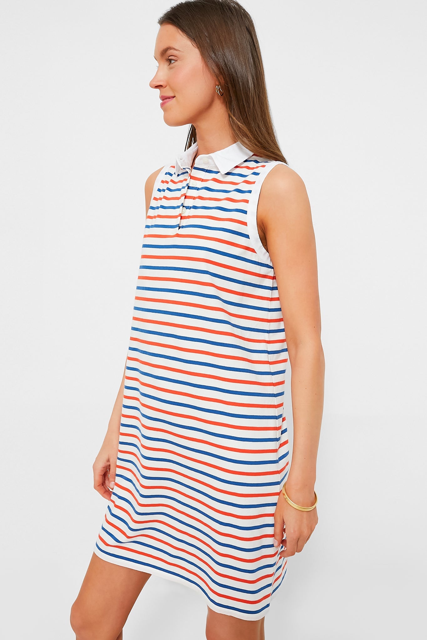 White True Blue and Poppy The Polo Dress