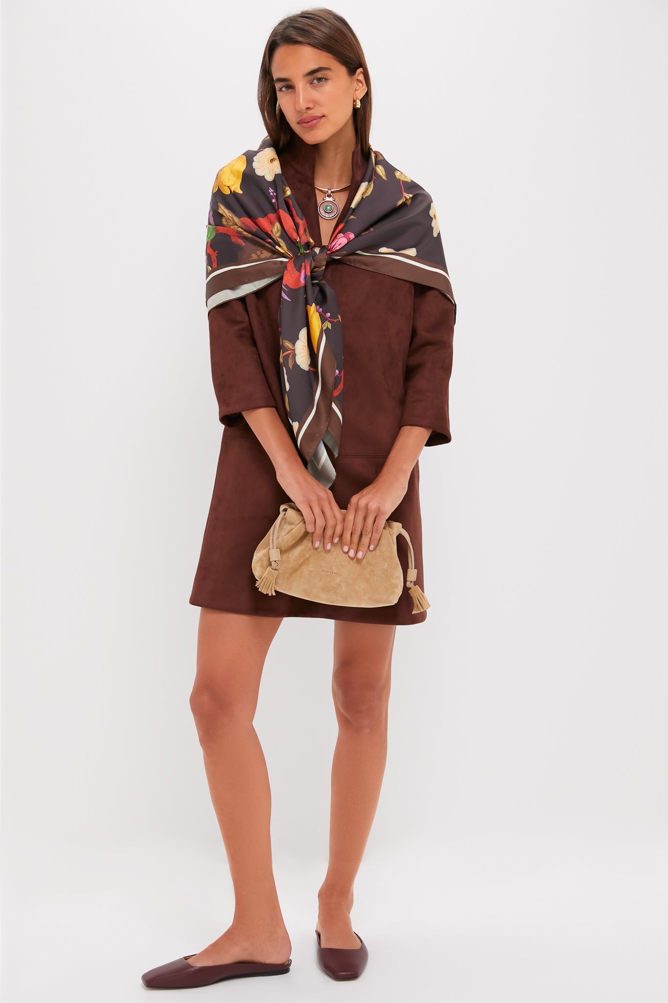 Ganache Vegan Suede Clifton Dress