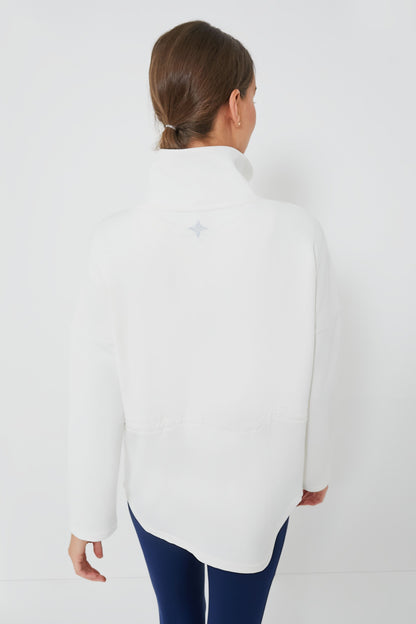 White Cinched Natalie Quarter Zip