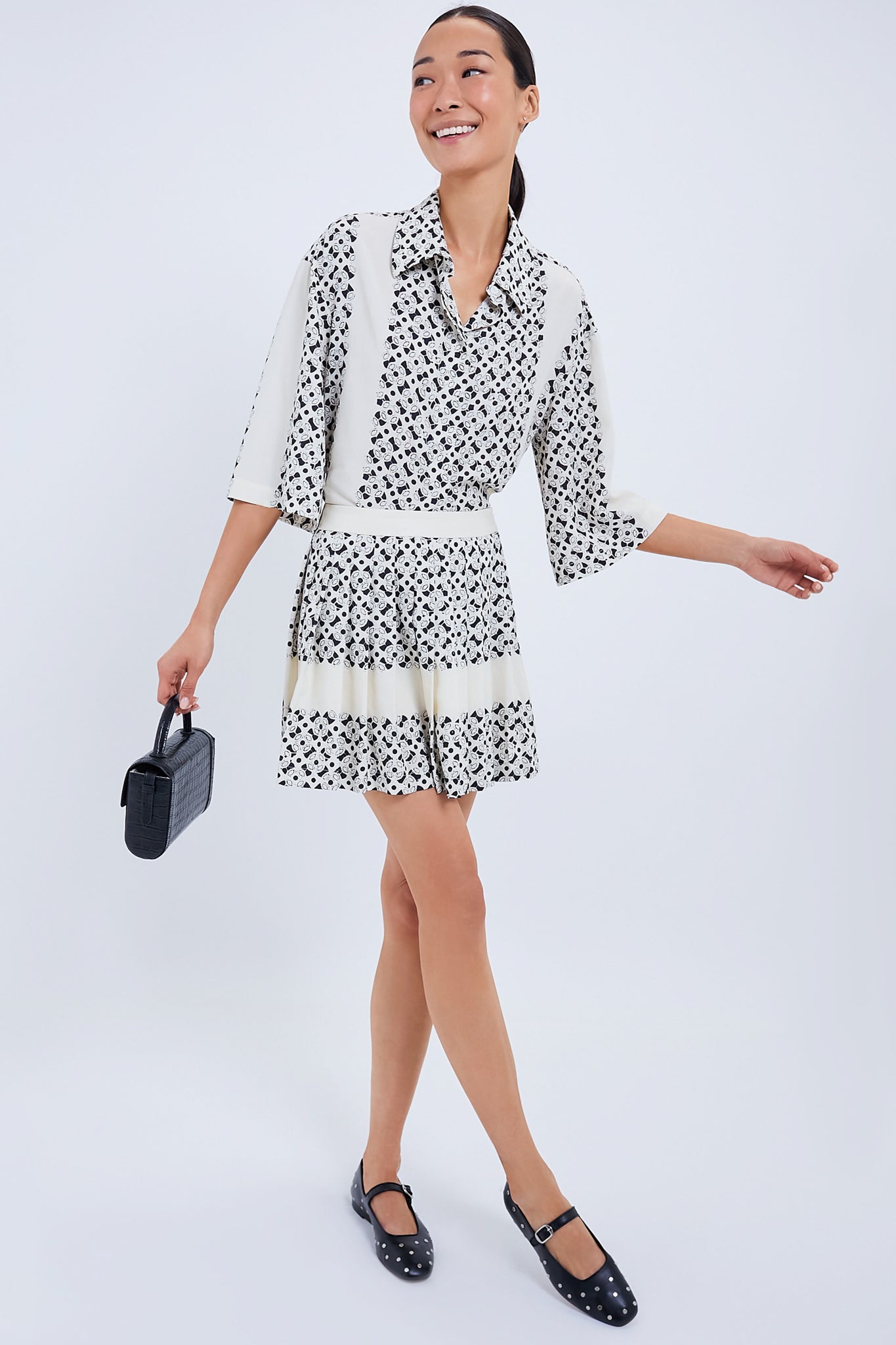 Black Classic Studded Leather Mary Janes