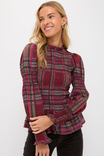 Red Plaid Jules Top