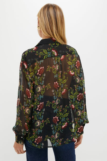 Midnight Moonflower Sheer Alysse Blouse