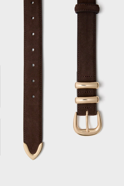 Chocolate Suede Western Belt