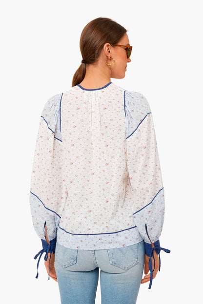 Ditsy Blue And White Rebecca Shirt