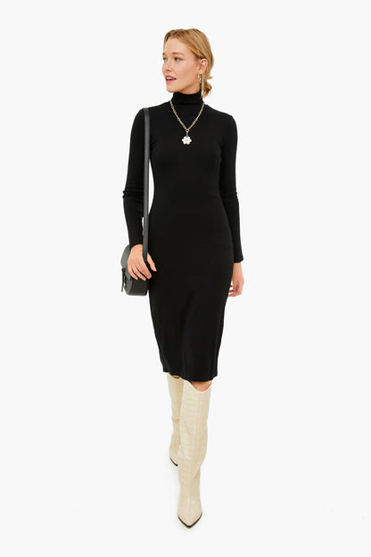 Black Lexi Turtleneck Midi Dress