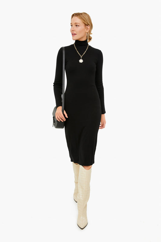 Black Lexi Turtleneck Midi Dress