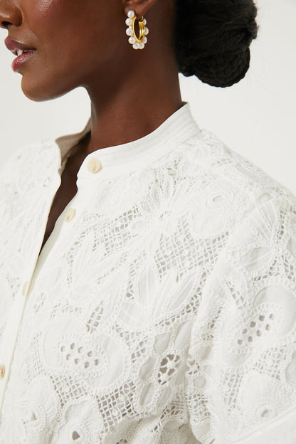 White Eyelet Lace Prescott Dress