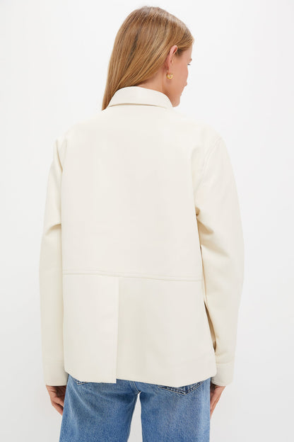 Ivory Telsey Faux Leather Jacket