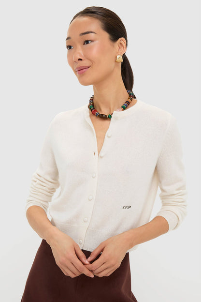 Ivory Cashmere Riley Cardigan