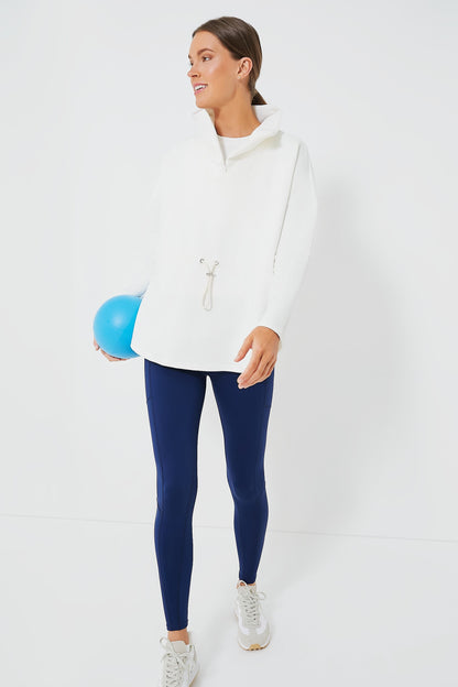 White Cinched Natalie Quarter Zip