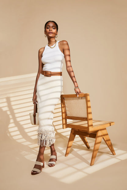 Canvas and Leather Mercer Heels