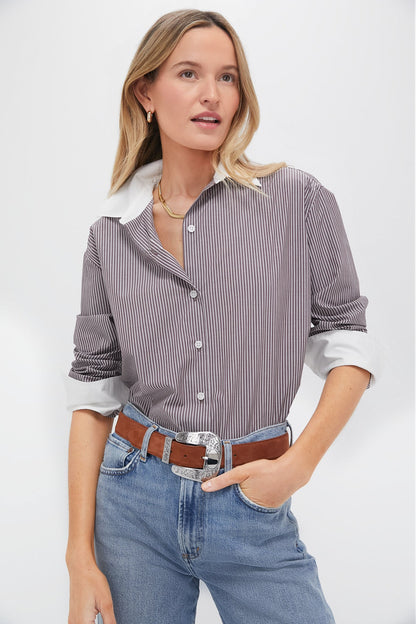 Red Stripe Nadine Boyfriend Button Down
