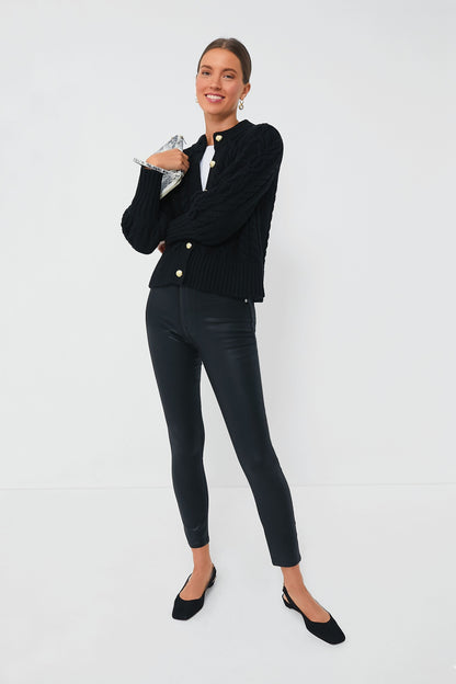 Black Cotton Collins Cardigan