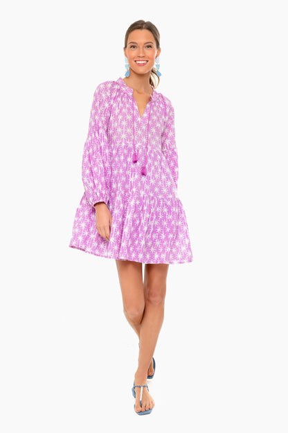 Virgo Lilac Balloon Sleeve Dress