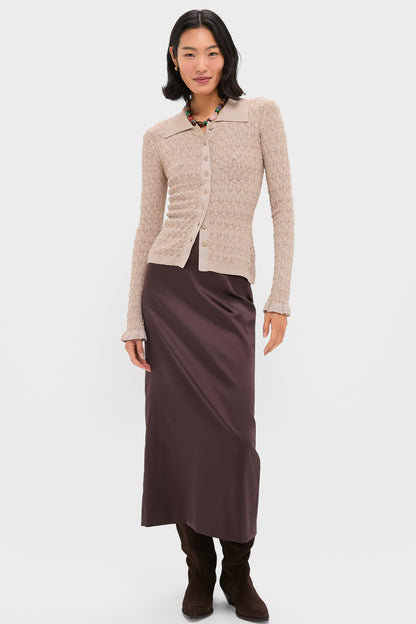 Champagne Ruby Knit Long Sleeve Polo