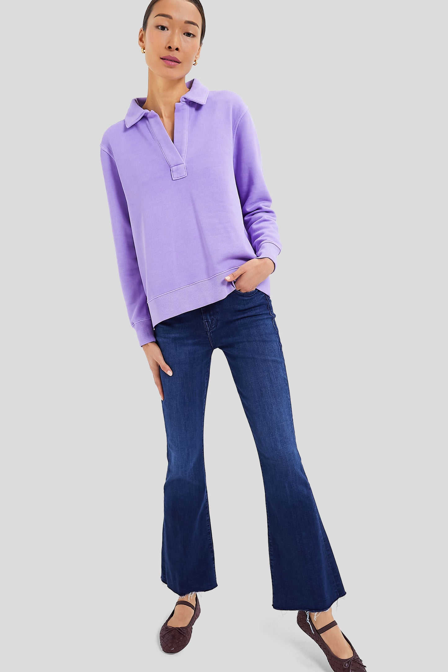 Freesia Polo Popover Sweatshirt