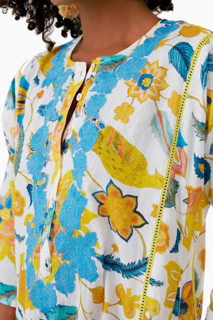 Finley Yellow Embroidered Long Kurta