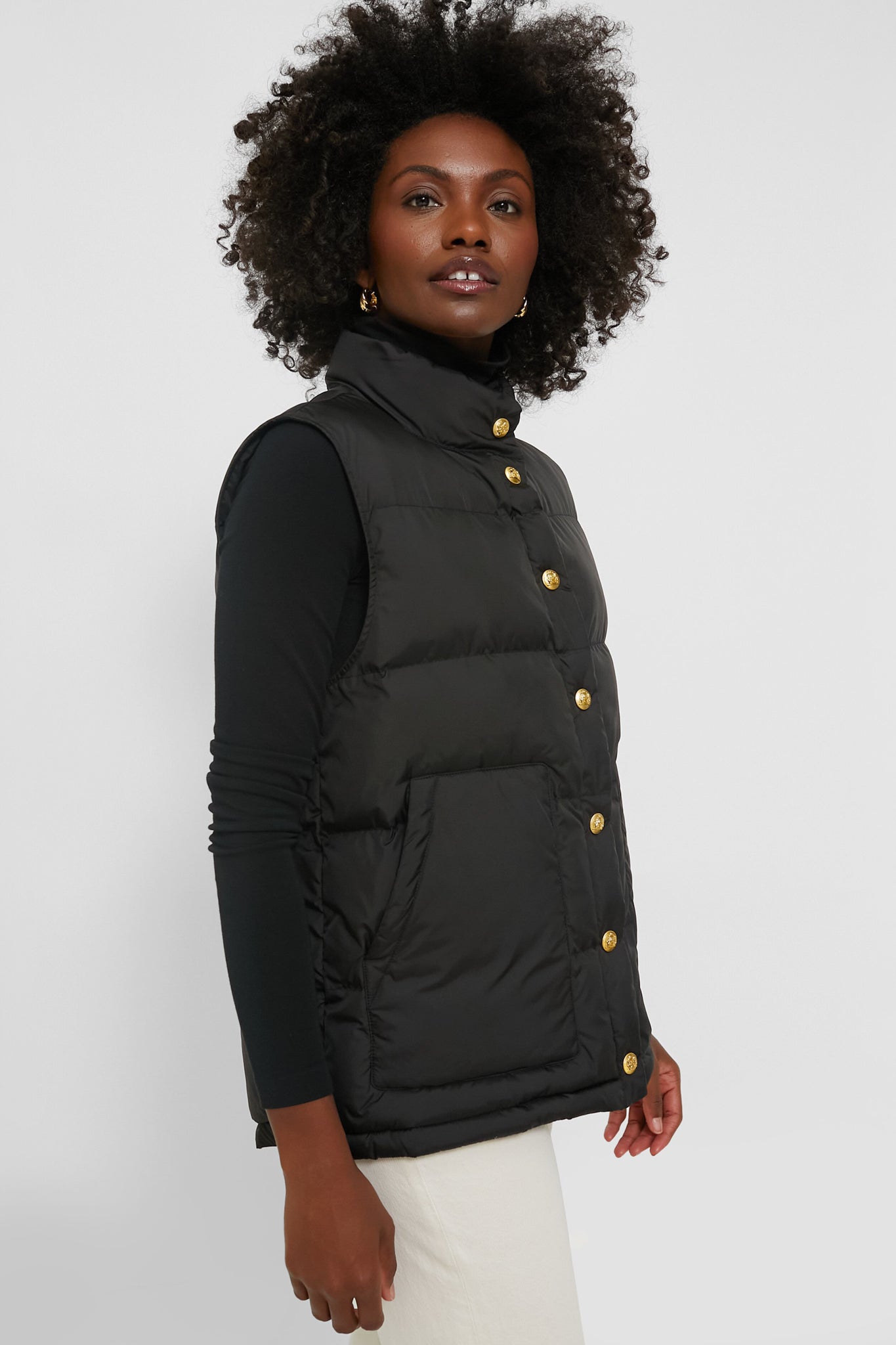 Black Inez Puffer Vest