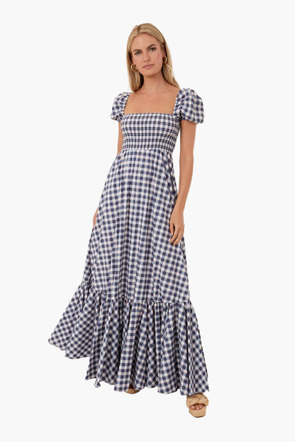 Slate Check Plaid Gianna Maxi Dress