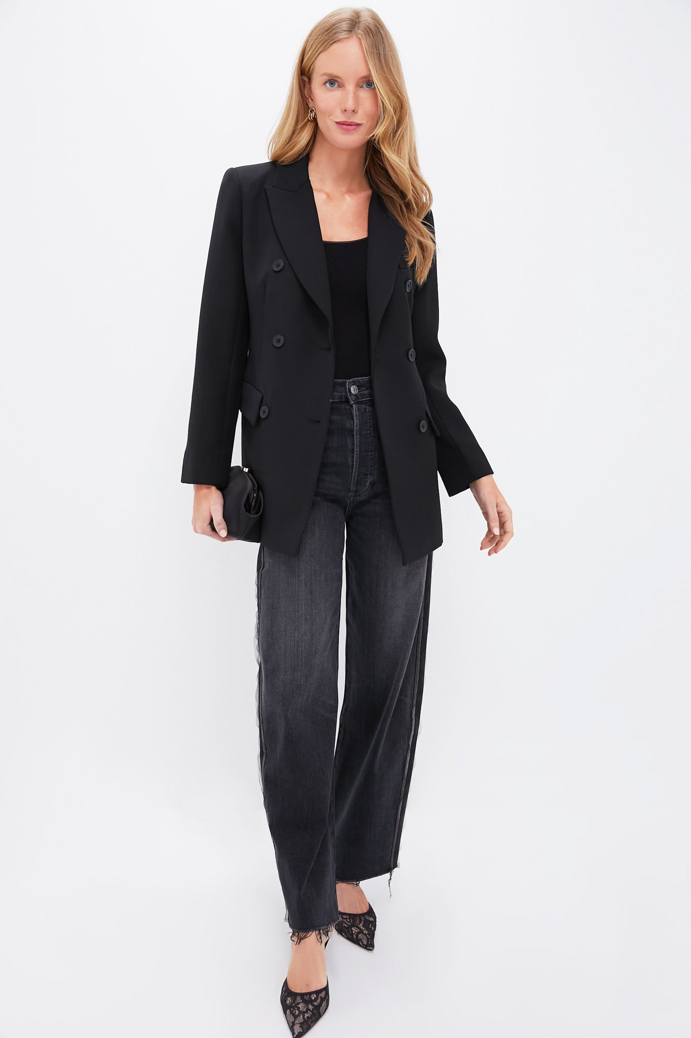 Vintage Charcoal Beaded Tux Stripe Nomad Jean