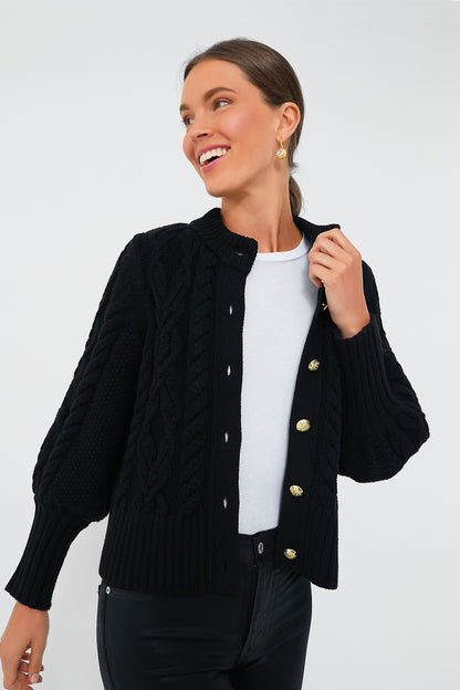 Black Cotton Collins Cardigan