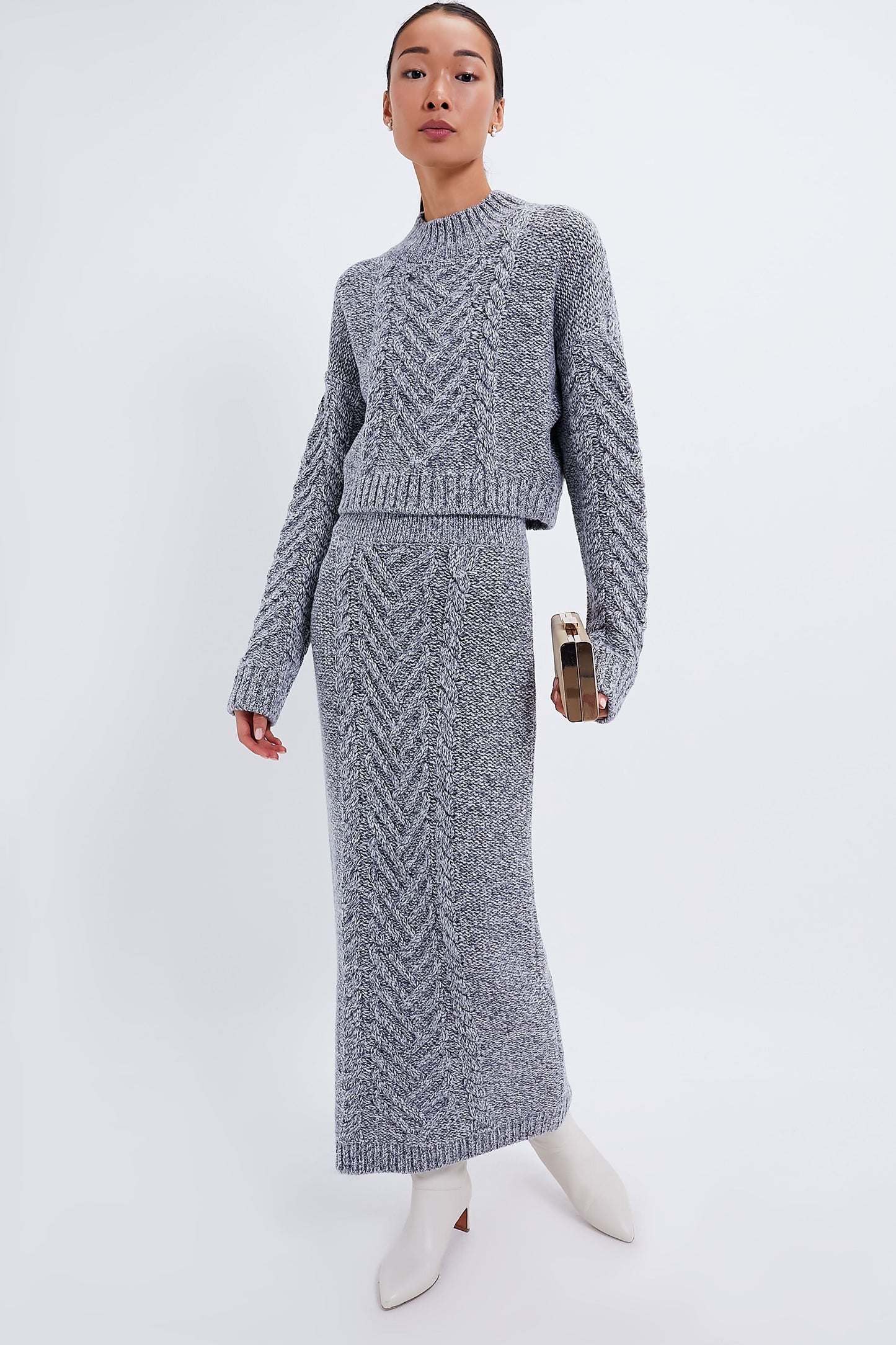 Grey Lynette Cable Skirt