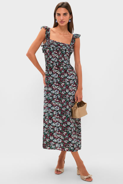 Peonia Print Amalie Midi Dress