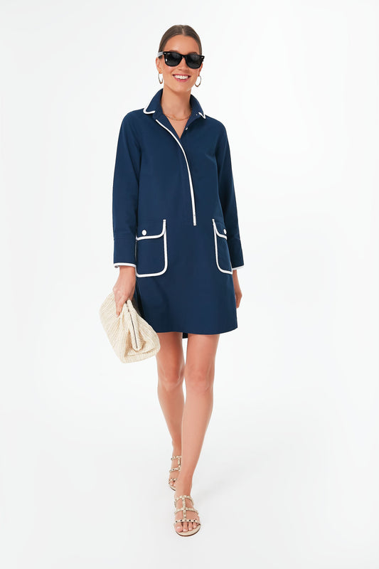 Navy Perkins Shirt Dress