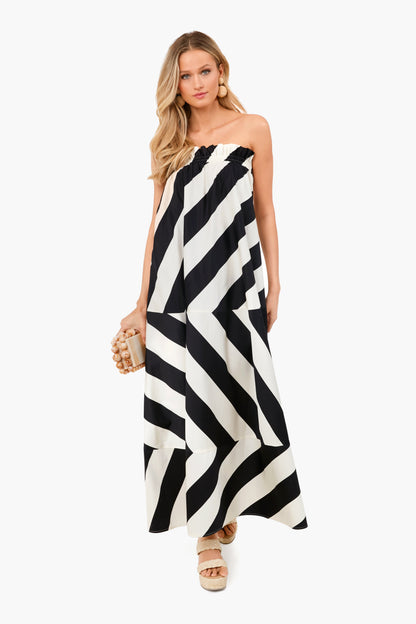 Wide Summer Stripe Maxi Dress
