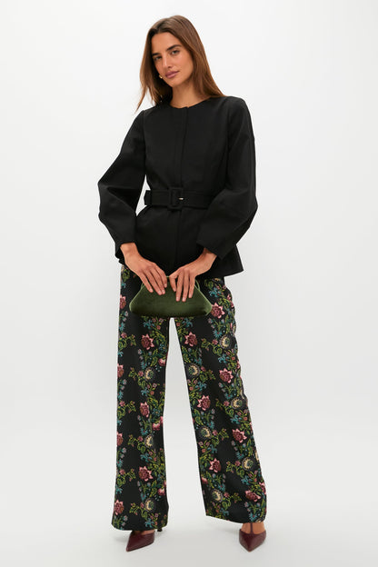 Black Long Sleeve Structured Rhoda Tunic Top