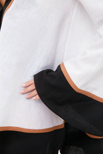 Colorblock Linen Cassia Coverup