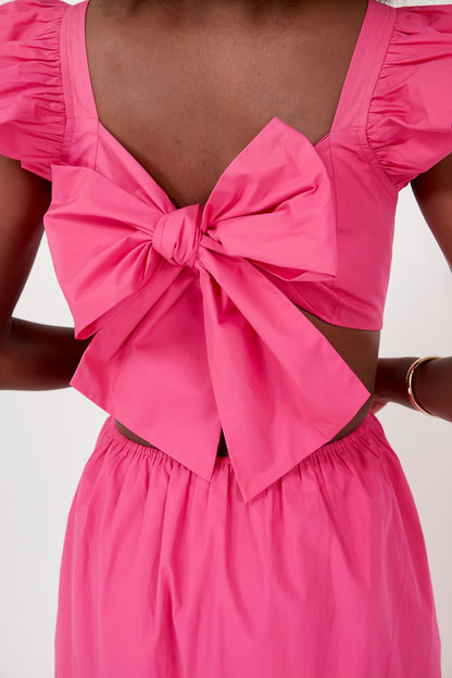 Fuchsia Flutter Sleeve Aspyn Midi Dress