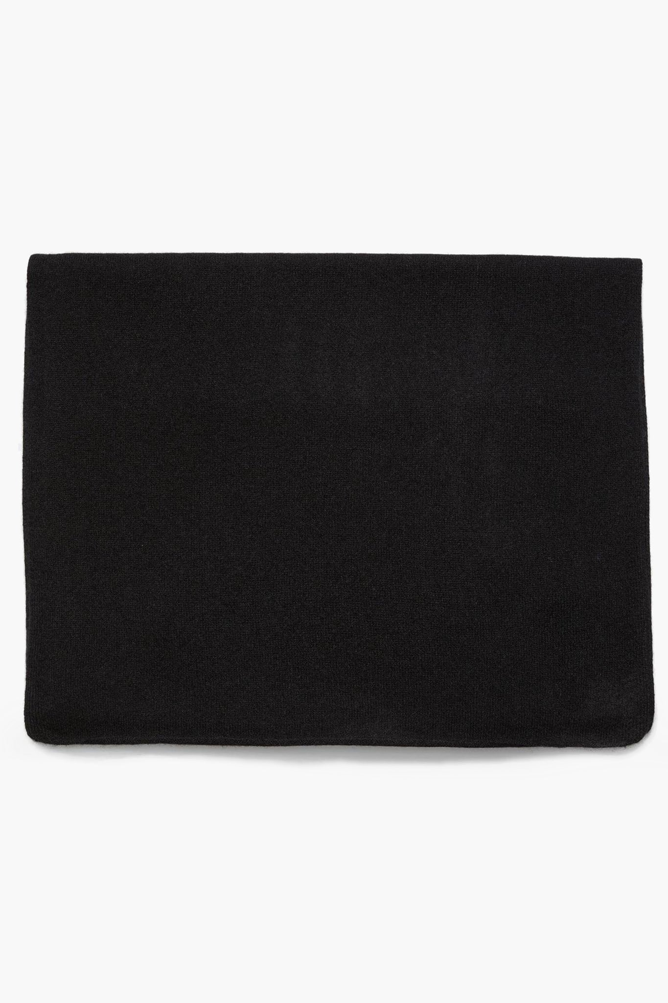 Black Boiled Cashmere Clean Edge Knit Scarf