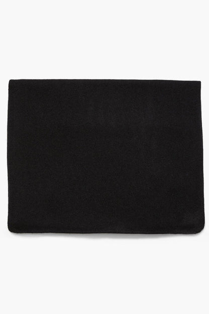 Black Boiled Cashmere Clean Edge Knit Scarf