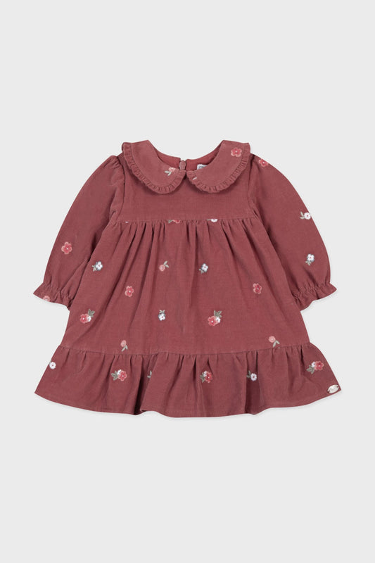 Pink Velvet Peter Pan Collar Dress