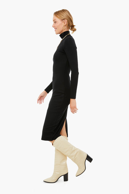 Black Lexi Turtleneck Midi Dress