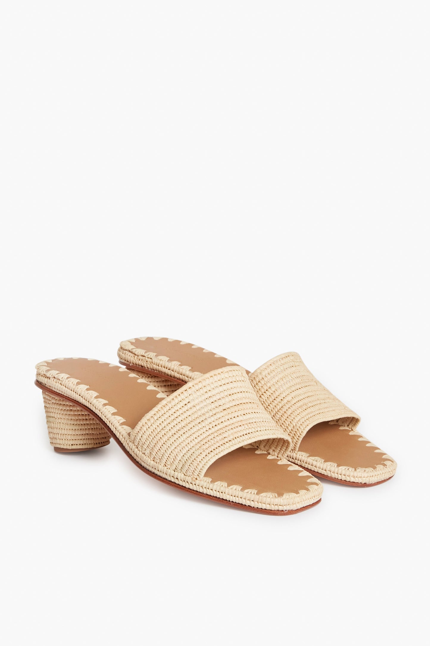 Beige Natural Raffia Bou Heels