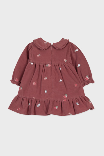 Pink Velvet Peter Pan Collar Dress