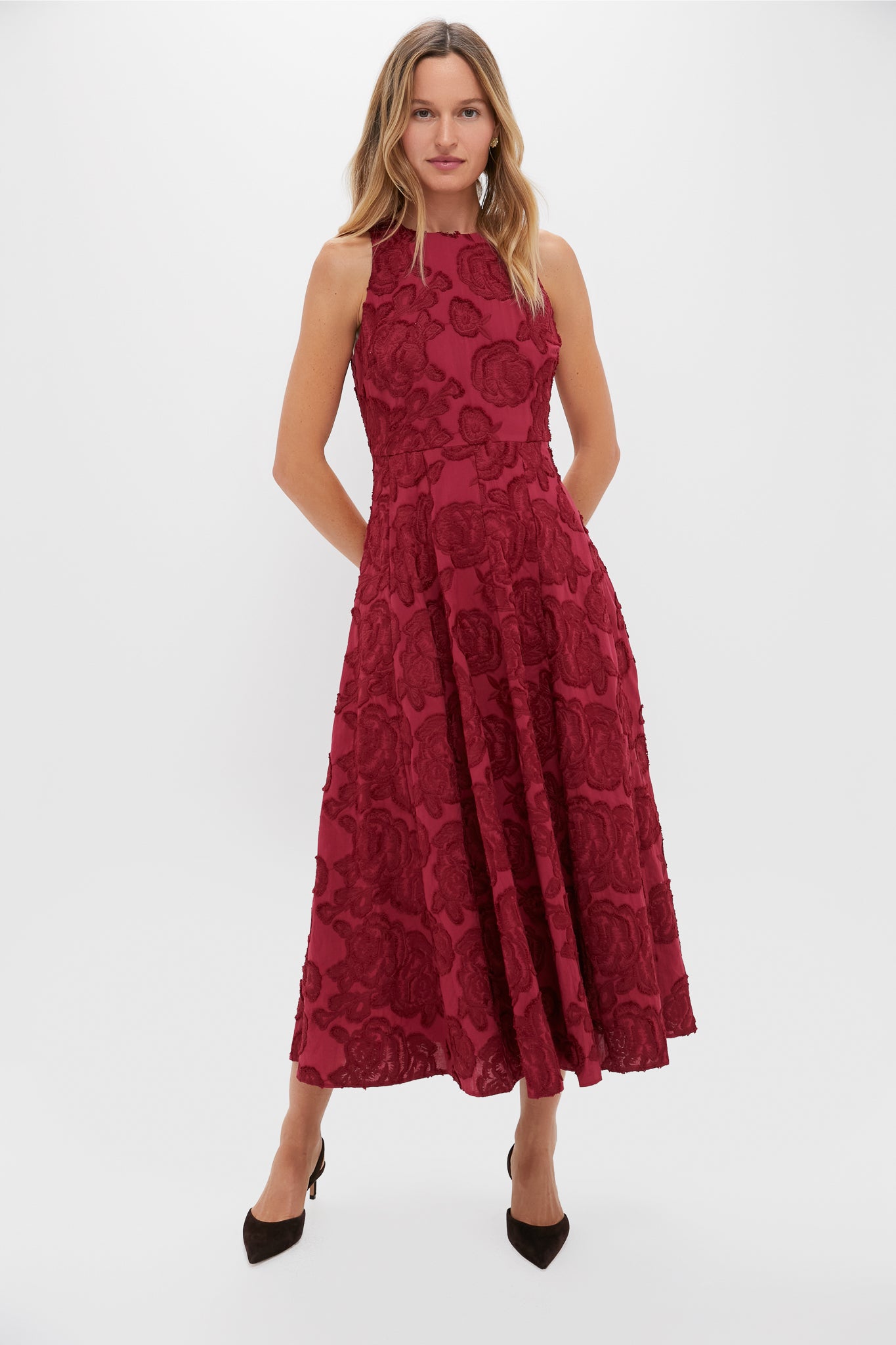 Ruby Textured Floral Melina Maxi Dress