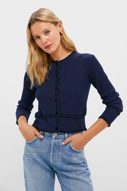 Navy Knit Lily Cardigan