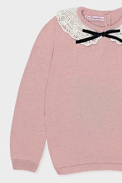 Dusty Pink Blanca Merino Wool Girl Jumper