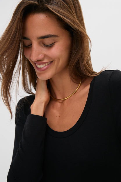 Black Long Sleeve Sara Maxi Dress