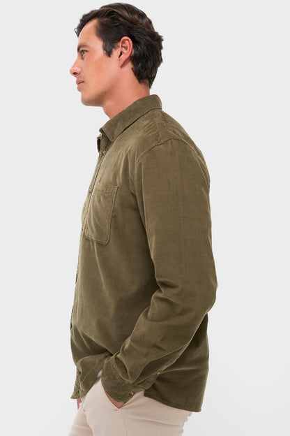 Olive Bramside Relaxed Cord Shirt