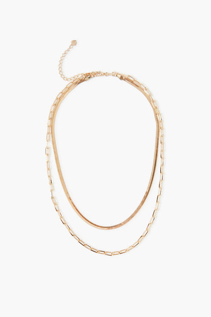 Gold Double Down Layering Necklace