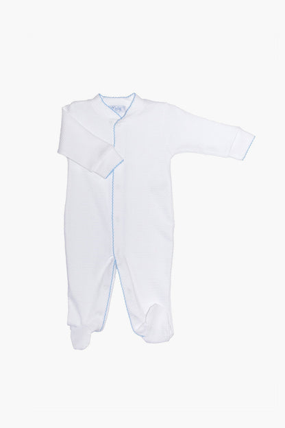 White and Blue Bubble Baby Footie