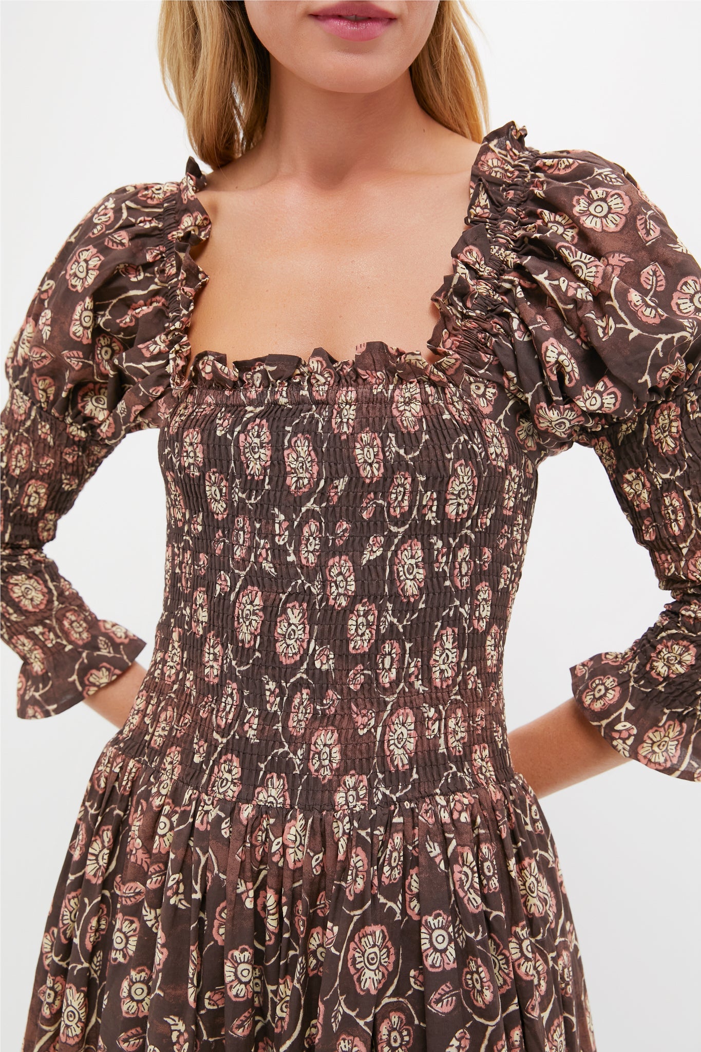 Brown Floral Jocelyn Maxi Dress